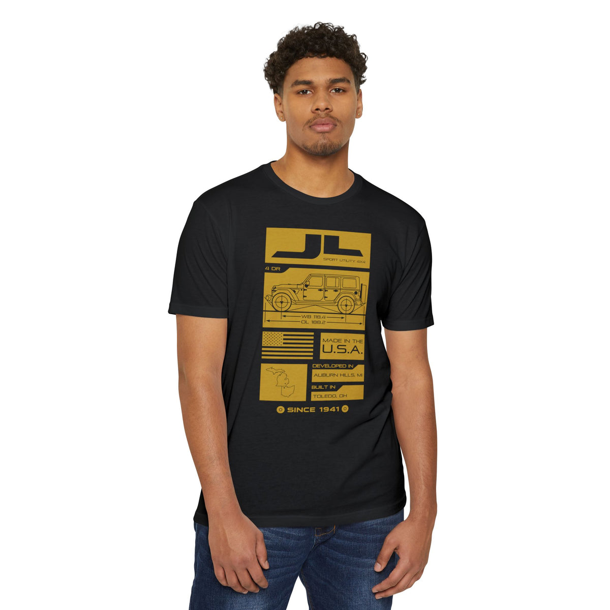 Jeep JL Sport Swing Gate Badge in Matte Gold – Iconic Threads