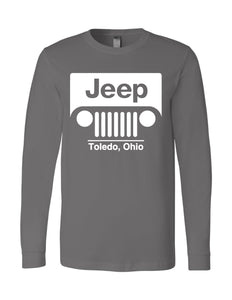 White Jeep Toledo Logo Unisex Long Sleeve Tee