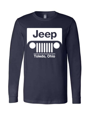 White Jeep Toledo Logo Unisex Long Sleeve Tee