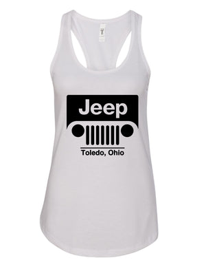 Black Jeep Toledo Logo Women's Racerback Tank
